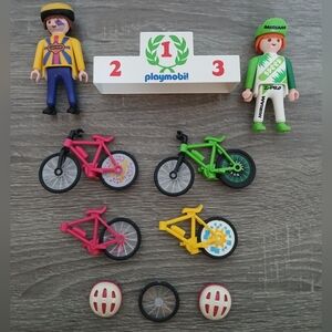 Vtg Playmobil 3849 Bicycle Race 1995 Tour de France Incomplete